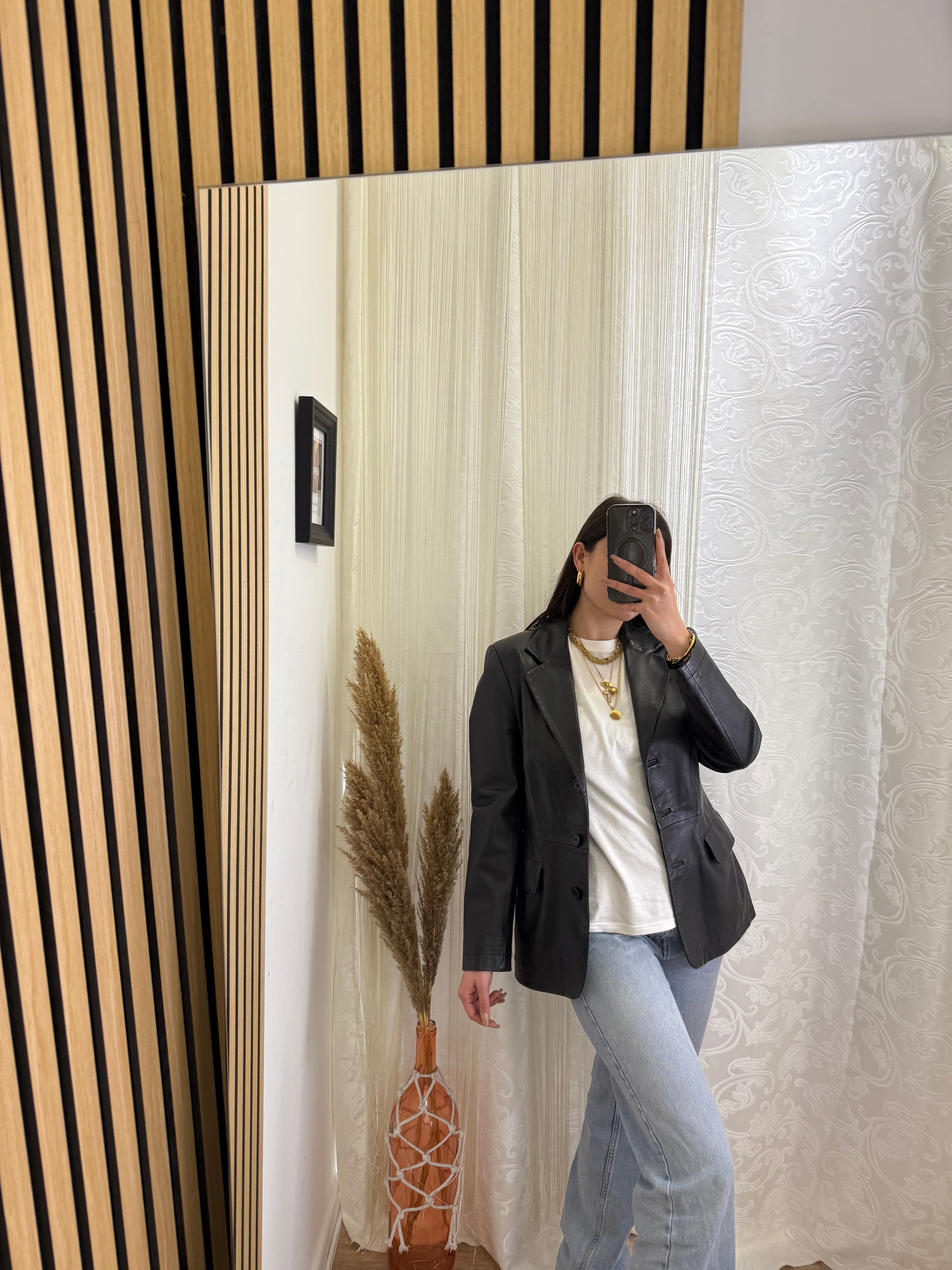 Blazer in vera pelle