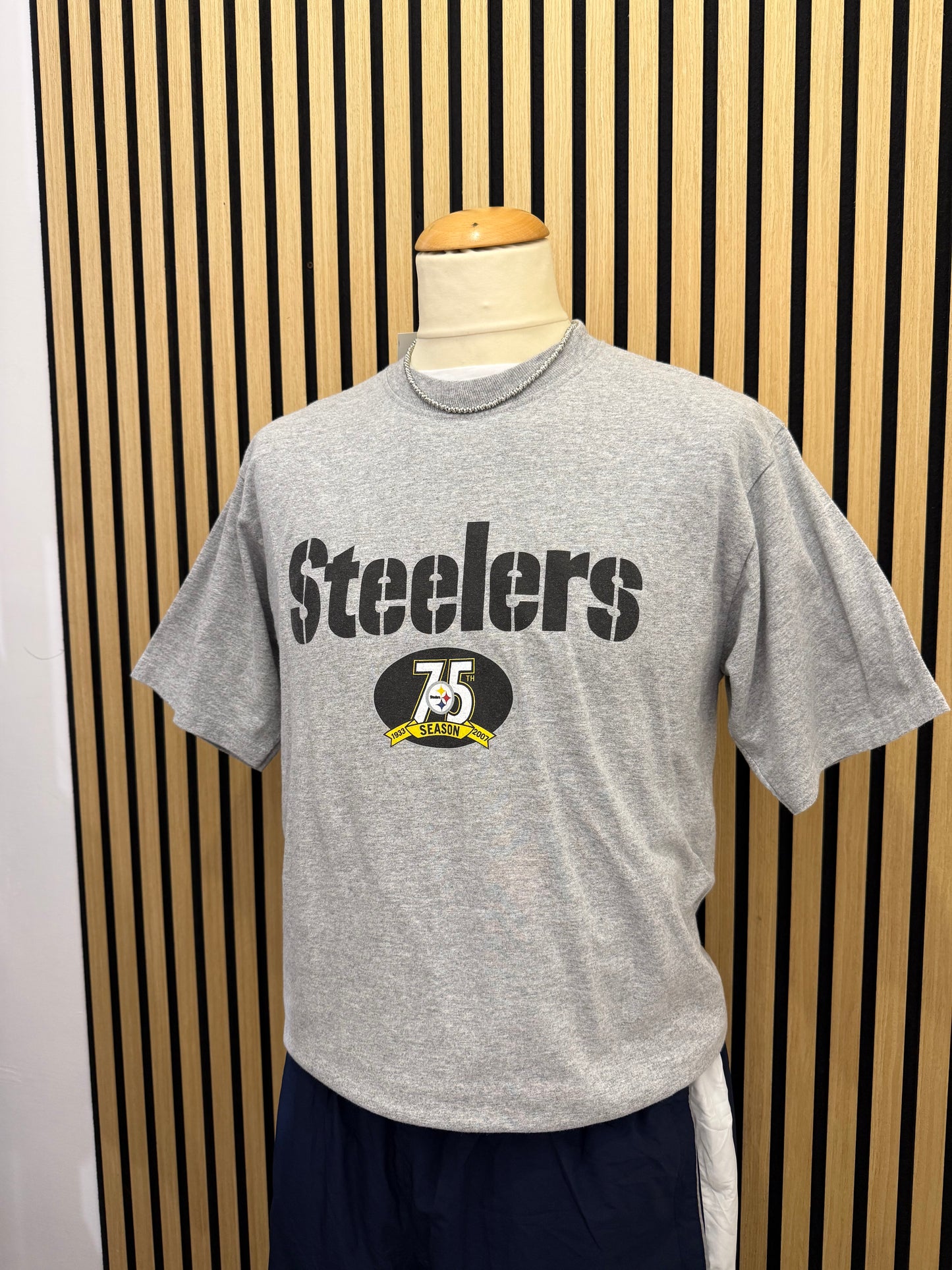 T-shirt Unisex Vintage Pittsburgh Steelers 75th Season – Commemorativa NFL Anni '00