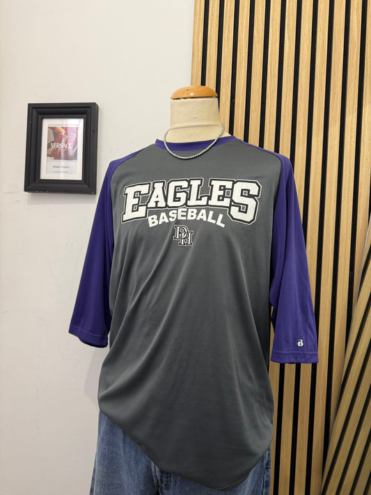 Vintage Badger Eagles Baseball Jersey DH - Grey/Purple