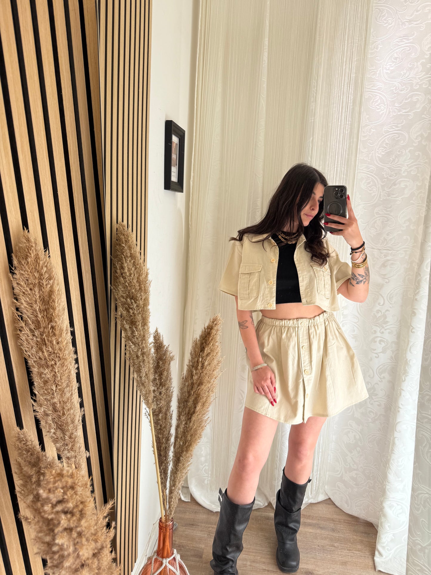 Coordinato Camicia Crop e gonna