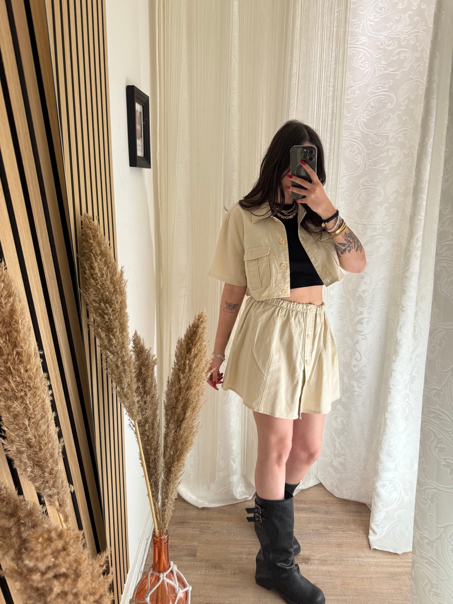 Coordinato Camicia Crop e gonna