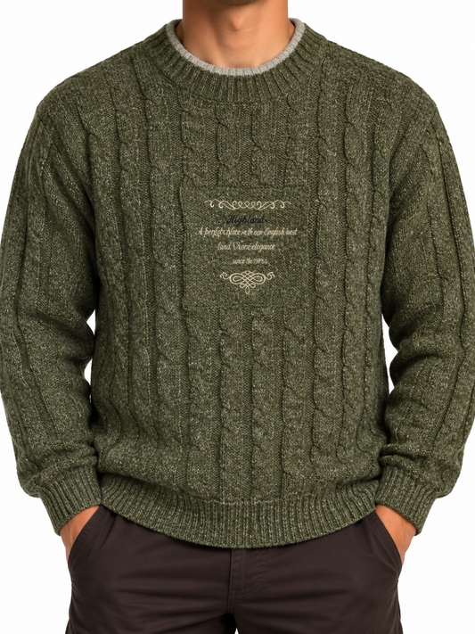 Maglione vintage verde militare "Confort & Style"