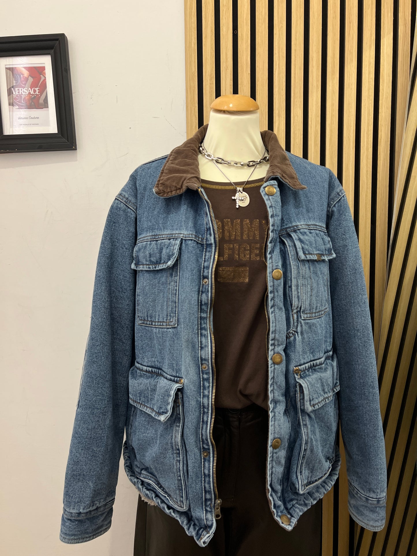 Giacca di Jeans Wrangler – Winter Field Jacket con Colletto in Velluto