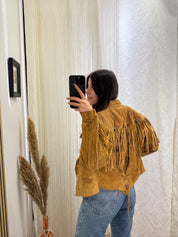 Giacca In Vera Pelle Crop
